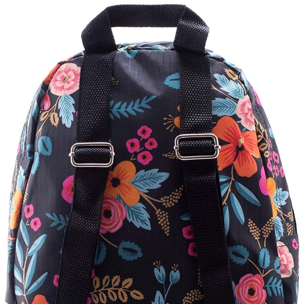 Blue floral print mini backpack - Picture 4 of 5